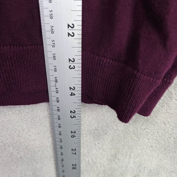 Womens Chaps Burgundy Pullover Sweater Gold Button Accents Cotton Nylon Size 2X - Picture 6 of 7
